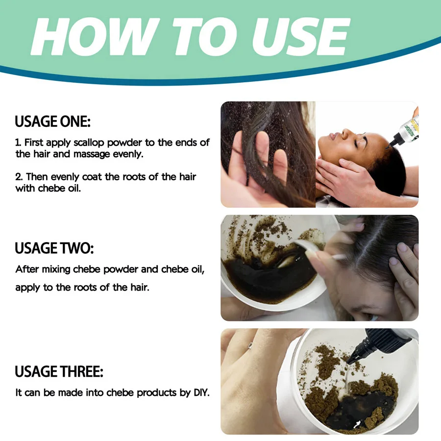Natural Chebe Powder Moisturizing Strong Nourishing Scalp Anti Hair Loss Repair Hair Break Split End Hair-Care Product for Women 5