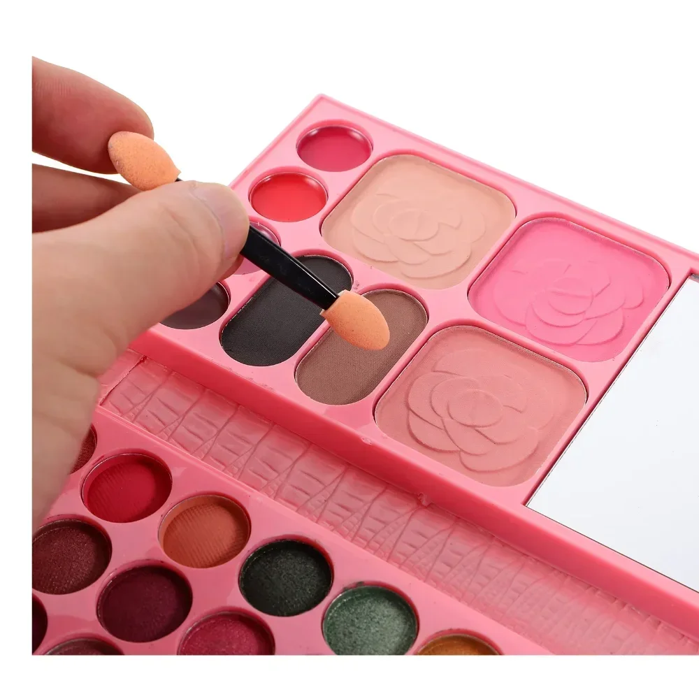 33 Colors Eye Shadow Powder Blush Lipstick Lasting Cosmetics Makeup Set with Mirror For Beginner Kids Travel Portable Palette 3