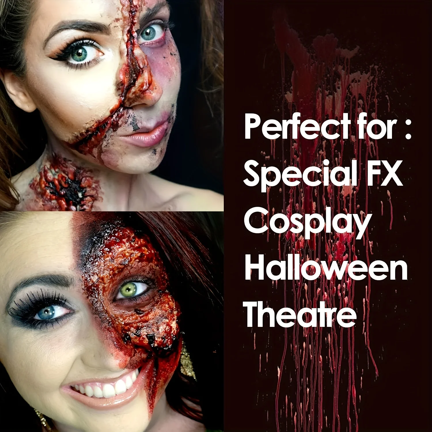 Halloween Wax Blood Plasma Makeup Sfx Makeup Set, Halloween Makeup Party Special Effects Professional Stage Costumes and Cosplay 4