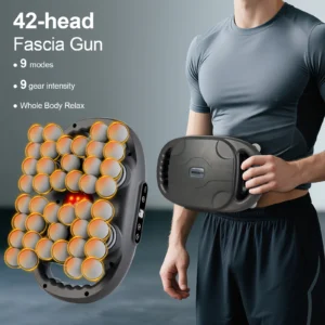 42 Heads Fascia Gun High-frequency Vibration Deep Massage Device for Shoulder Waist Back Leg Body Muscle Relaxation 1