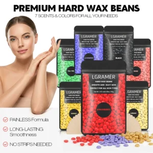 Hard Wax Beads for Coarse Hair Removal Depilatory Wax Beans & Spatulas for Face,Back,Chest,Bikini Areas,Legs for Any Wax Warmer 1