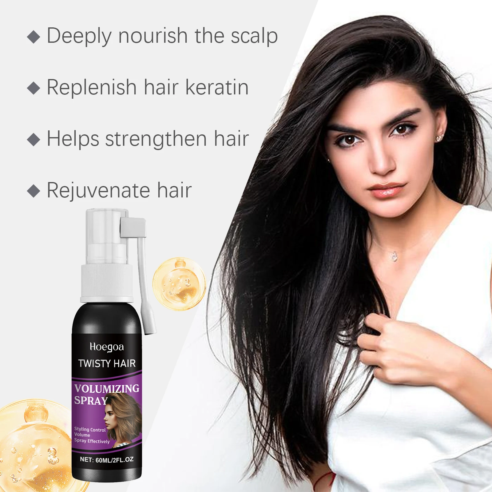 Fluffy Volumizing Hair Spray Quick-Drying Non-greasy Wash Free Increase Volume Lazy People Hairdressing Hair Shaping Spray 2