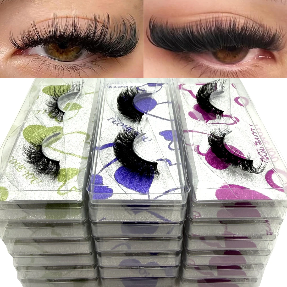 New 21Pairs Natural Fluffy volume False Eyelashes Dramatic Thick 3D Mink Lashes Extension Makeup Lashes Wholesale Cílios In Bulk 8