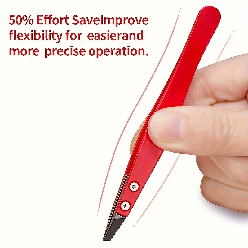 Zirconia Ceramic Pointed Tweezers Stainless Steel Tweezers with Slanted Tips Edges Eyebrows Beards Hair Eyelash Tweezers 4