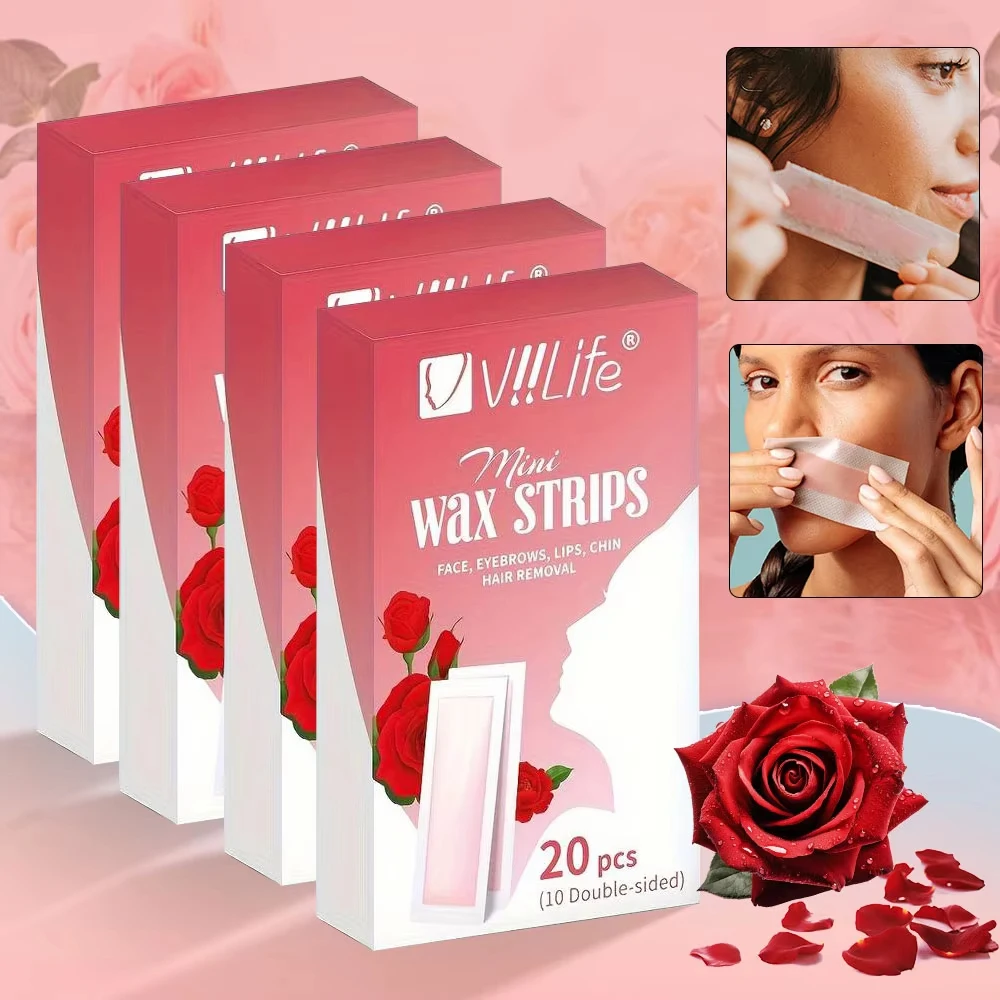 20/40Pcs Professional Hair Removal Wax Strips Waxing Wipe Sticker For Face Leg Lip Eyebrow Leg Arm Body Hair Remove 3