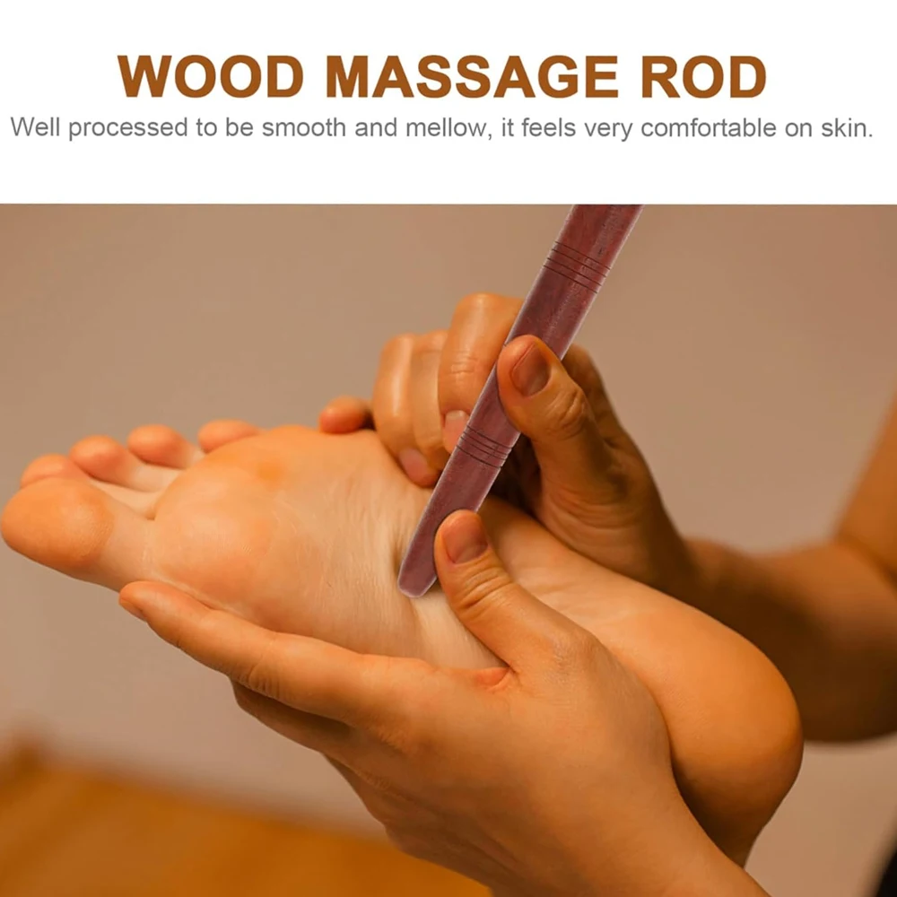 1PCS Wooden Reflexology Sticks Foot Hand Massage Wooden Stick Tools Thai Face Neck Back Waist Massager Trigger Points 4