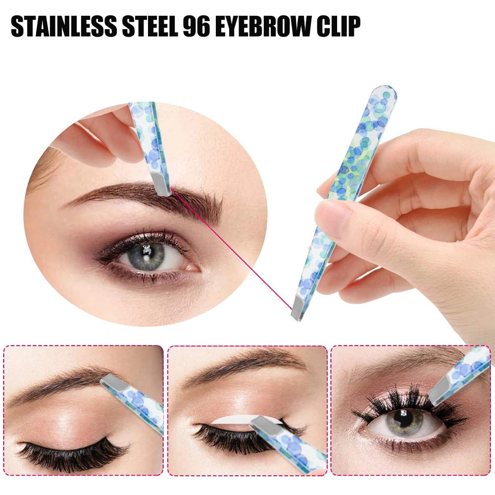 Colorful Eyebrow Tweezers Professional Stainless Steel Tweezers For Men and Women Beauty Clips Facial Hair Removal Makeup Tools 6