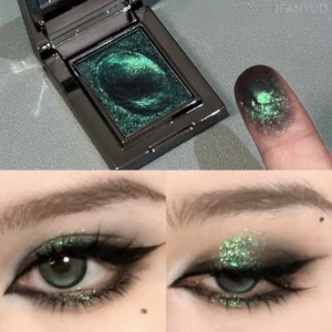 Chameleon Dark Green Eyeshadow Palette Fine Easy-To-Apply Sparkling Pearlescent Mashed Potato Eye Shadow Brightening Makeup 1