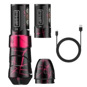 Max Wireless Tattoo Pen 3.8mm Stroke LED Display Rotary Tattoo Machine 2Battery Permanent Makeup Tattoo Pen 1