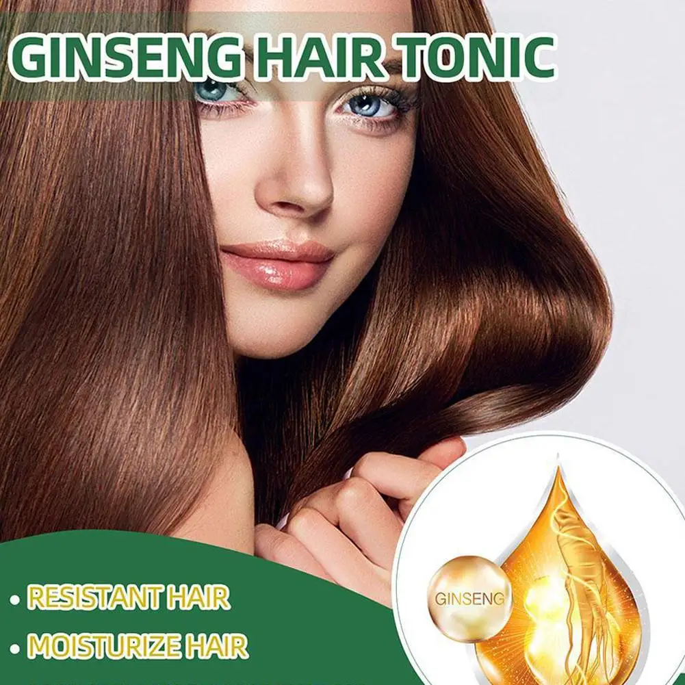 100ml Ginseng Hair Serum For Men Women Nourishes Scalp Strengthen Root Repair Damaged Hair Herbal Hair Care Spray 5