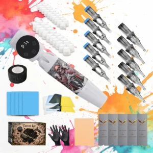 Goldplume Complete Tattoo Kit Includes a Wireless Tattoo Gun, a 1100Mah Battery, and Other Tattoo Supplies, Perfect for Beginners and Tattoo Artists. 1