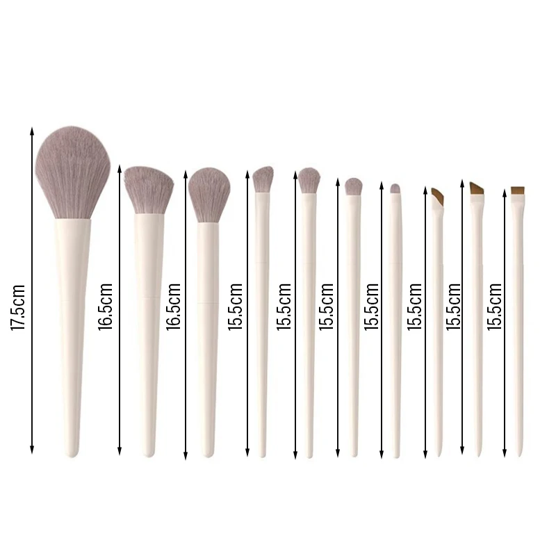 5/7/10/12pcs Professional Makeup Brushes Tools Set White Eyeshadow Eyeliner Foundation Brush Women Facial Beauty Cosmetic Tool 3