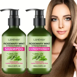 2PCS Rosemary Mint Strengthening Shampoo and Conditioner Set, Moisturizing with Rosemary Extract for Healthier, Stronger Hair 1