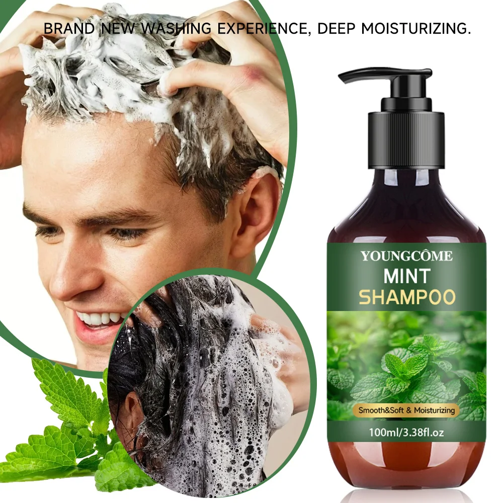 YOUNGCOME Peppermint Oil Shampoo and Conditioner Set for Hair Smooth&Soft & Moisturizing - For Women & Men, 3.38 FL Oz Each 5