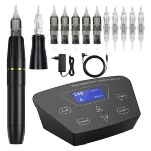 Professional P300 Permanent Makeup Tattoo Machine Kit 2 Heads Microblading Machine For Eyebrow Lip With Tattoo Cartridge Needles 1