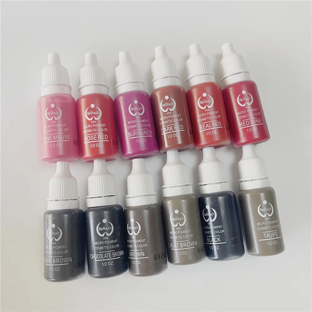 6 Colors Tattoo Ink Permanent Microblading Paint Inks Pigment Semi Makeup Eyebrows Lips Tint Consumables Tattoo Supplies 5