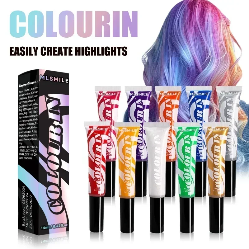 One-off Temporary Hair Coloring Disposable Hair Coloured Chalk Wax for Hair Cover Fashion Design Washable Non-toxic Beauty Tools 6