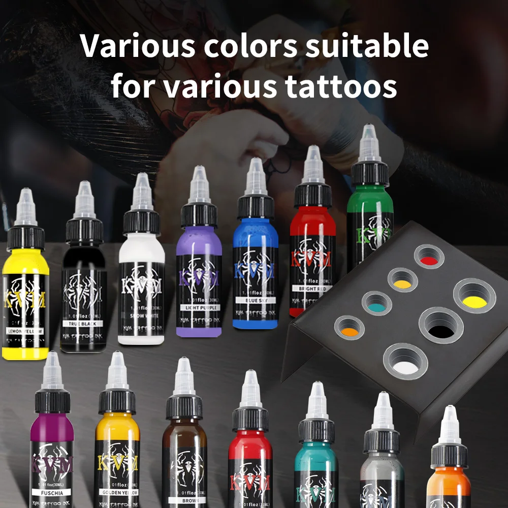 KVM 30ml/1oz 14-colors Tattoo Ink Pigment Body Art Tattoo Kits Professional Beauty Paints Makeup Tattoo Supplies Semi-permanent 2