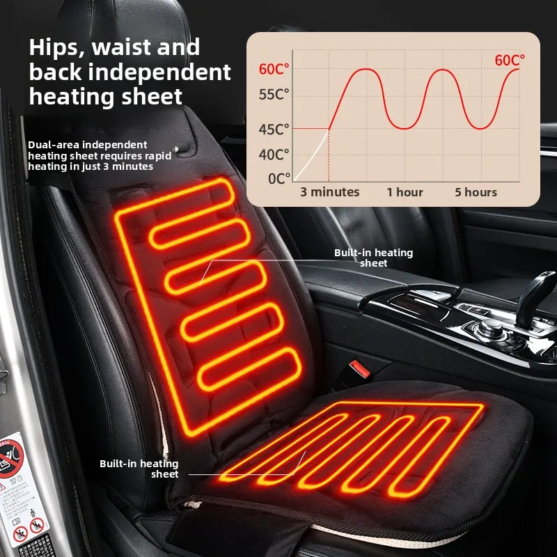 Vehicle-mounted Heat Massage Seat Cushion Back Massager for Chair Massager Pads for Full Body Massage, Deep Tissue Vibration Pad 3