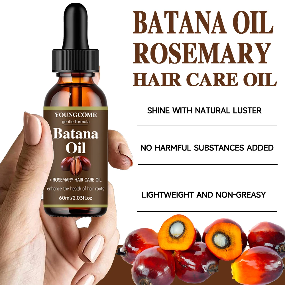 40ml/60ml Batana Rosemary Mint Scalp Hair Strengthening Oil Biotin Essential Oils Nourishing Treatment Split Ends Dry All Types 3