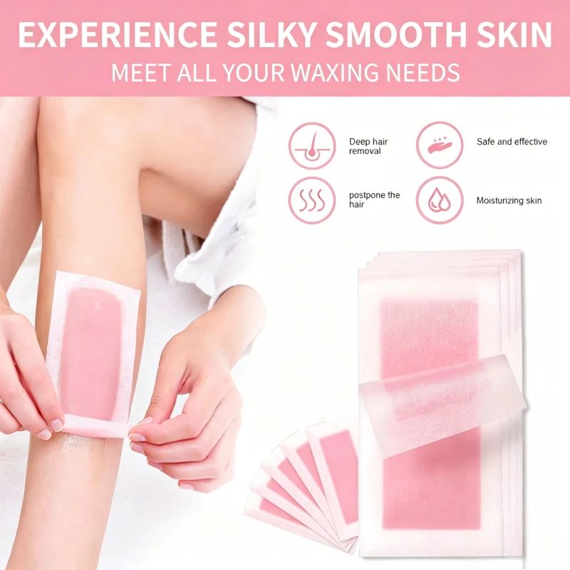 20stick Professional Hair Removal Wax Strips for Summer Depilation Double Sided Cold Wax Paper for Leg Body Face Useful 5