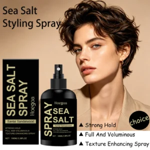 Hoegoa 100mL Sea Salt Styling Spray Lasting Light Hold Improve Hair Thickness Fluffy Texture Nourishing Salon Holding Spray 1