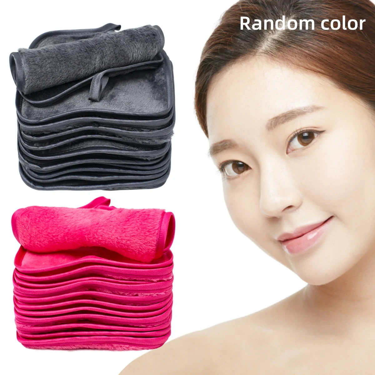 12Pcs Makeup Remover Pads Reusable Facial Pads Makeup Eraser Microfiber Facial Towel Face Cleaner Cleaning Wipes Skincare Beauty 5