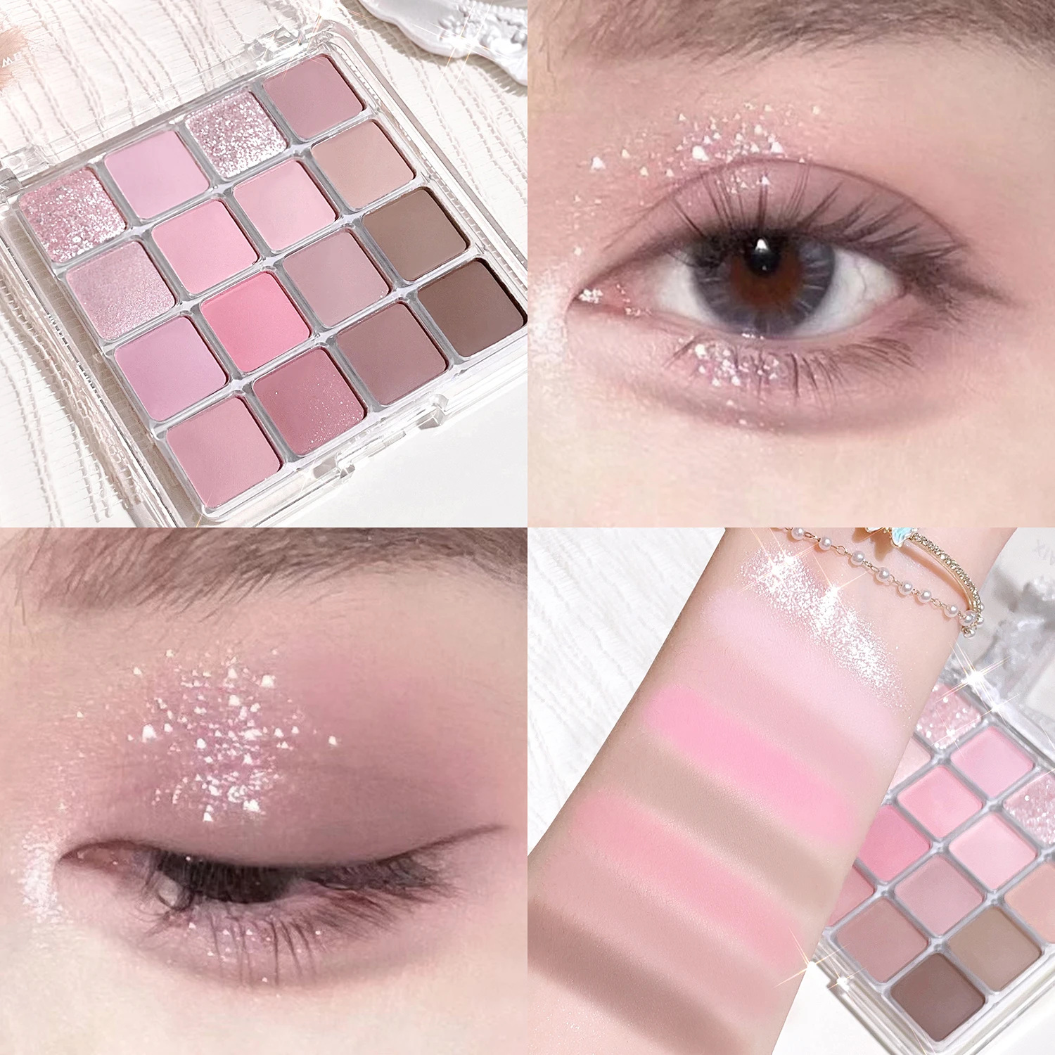 Sixteen-color sunset magic eye shadow plate pearl matte earth color Korean makeup eye shadow 3