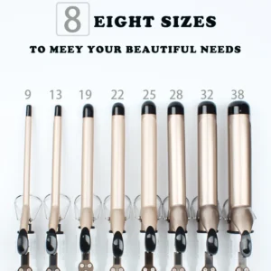 Temperature Setting Electric Hair Curler Long Curling Tong Wand 9-38mm Professional Hair Curling Iron LCD Screen 1