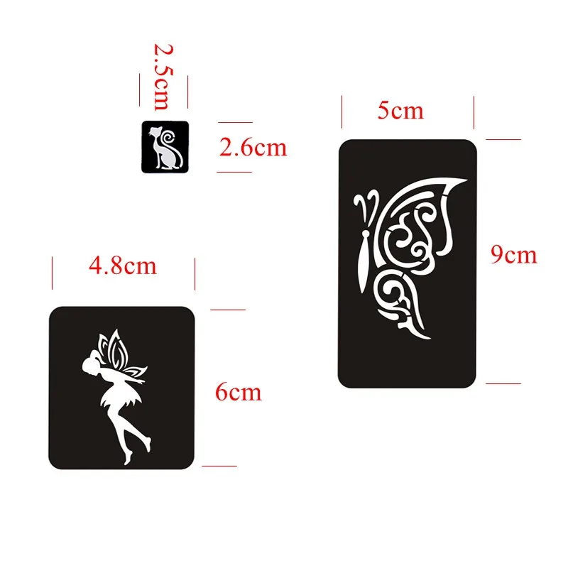 133pcs Airbrush Glitter Tattoo Stencil Women Kids Drawing Template,Small Flower Butterfly Henna Tattoo Stencil 6