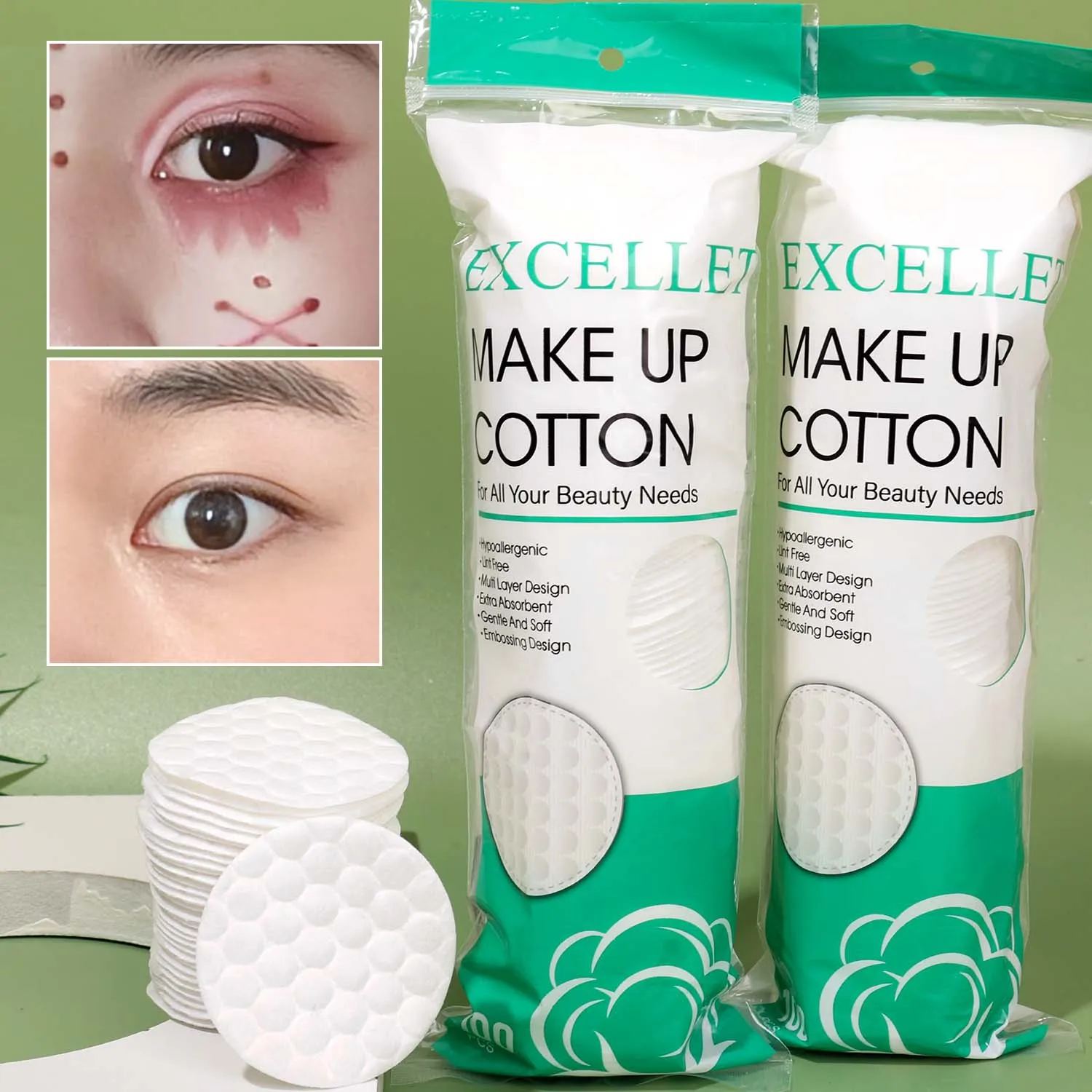 Disposable Soft Circular Makeup Remover Pads Doubles Sided Breathable Cotton Pads for Daily Facial Cleaning Nail Polish Remover 5