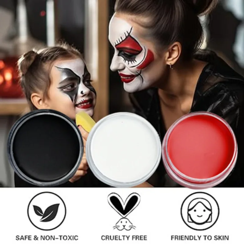 10g Professional Halloween Makeup Kit Face Body Paint White Black Red Special Effects Christmas Cosplay Party Supplies 2