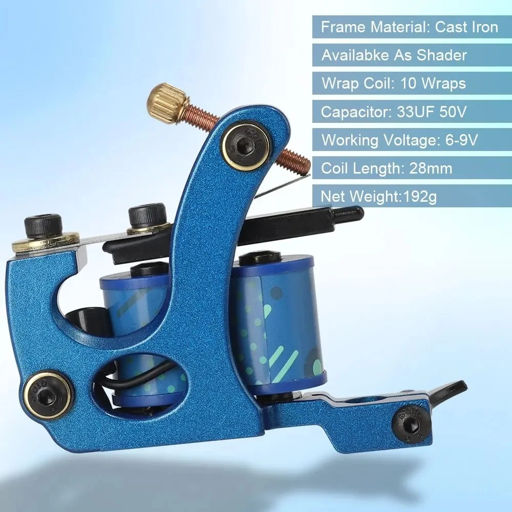 Coils Tattoo Machines Kit Cheap Beginner Tattoo Kit with Power Supply Tattoo Needles Body Arts Supplies for Liner Shader Machine 2