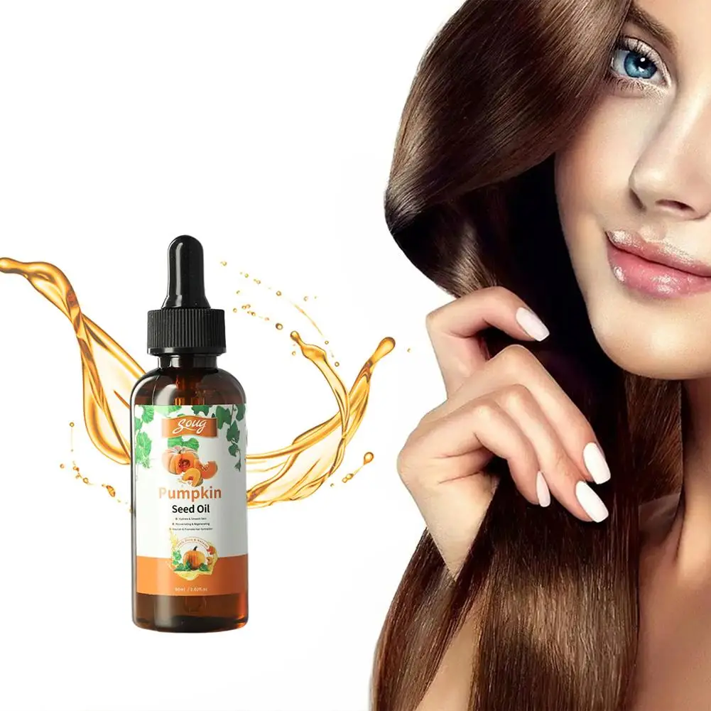 60ml Enhance Pumpkin Seed Oil Nourishing Care Dry Repair Damaged Health Hair Scalp Massage Cracked Hair Care 2