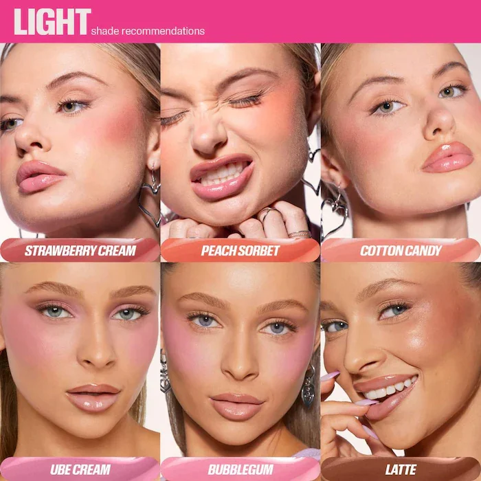 Fashion Beauty Blush Filter Soft Glow Liquid Blush Shiny Lip Gloss Blusher Lipstick Cotton Candy Bubblegum Concealer Cosmetics 3