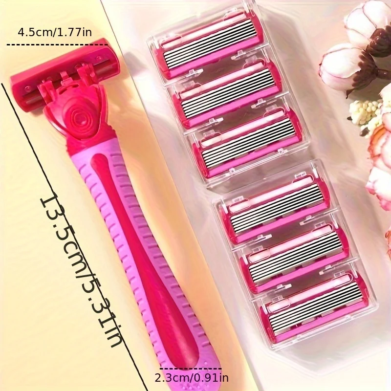 Razor for women 6-Layer blade leg hair underarm shaving knife 6-layer blades razor cross-border spot manual razor Leg shaver 4