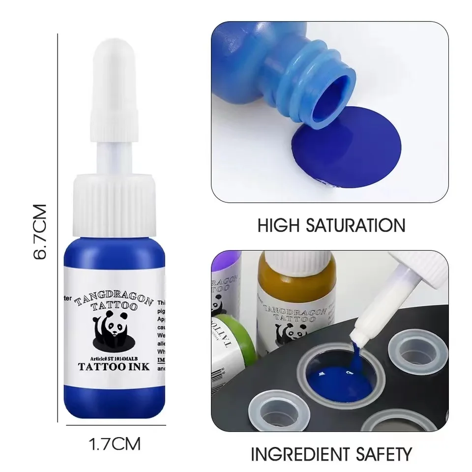 6/8/10 color ,Professional tattoo ink set, tattoo consumables, long lasting, painting, body art supplies 3