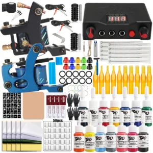 Coils Tattoo Machines Kit Cheap Beginner Tattoo Kit with Power Supply Tattoo Needles Body Arts Supplies for Liner Shader Machine 1