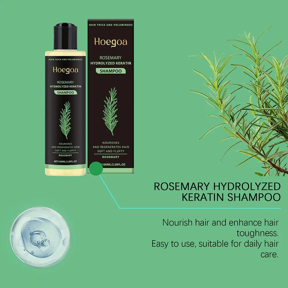 Natural Rosemary Hair Shampoo 100ML Reduce Hair Loss Clean Dandruff Nourish Moisturize Scalp Hair Care Product 4