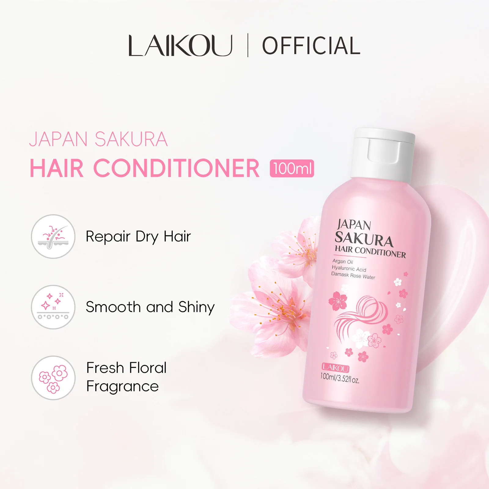 LAIKOU Japan Sakura Shampoo/Conditioner Repair Damaged Hair Moisturizing Nourishing Oil Control Hair Cleansing Care 5