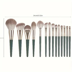 Luxury 14-Piece Makeup Brush Set Professional Full Face & Eye Detail Brushes Super Soft for Foundation Blush Application 1