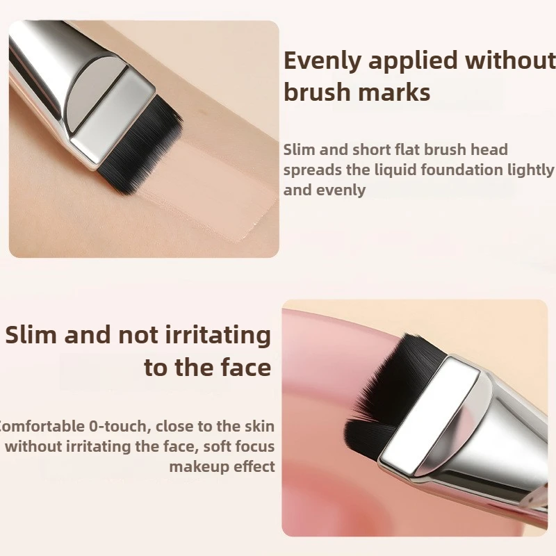 One-character Foundation Brush Flat Head Seamless Eating Powder Plus Palette Liquid Foundation Makeup Makeup Mask Brush Set 3