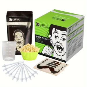 Wax beanPortable Painless Nose Wax Kit For Men & Women Nose Hair Removal Wax Set Paper-Free Nose Hair Wax Beans Cleaning Wax Kit 1