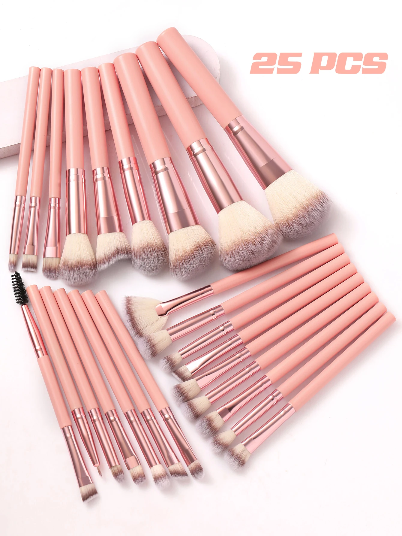 50PCS Makeup Tools:1PC cosmetic bag+25PCS Makeup brush set+9PCS Makeup Sponges+9PCS Powder Puffs+6PCS Makeup Tools 2