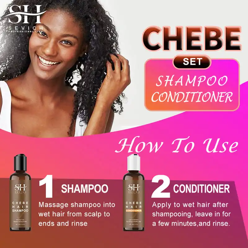 CHEBE Hair Growth Shampoo Conditioner Set Anti Hair Loss Treatment for Men Women Fast Thicken Regrowth Oil Beauty Health SEVICH 4