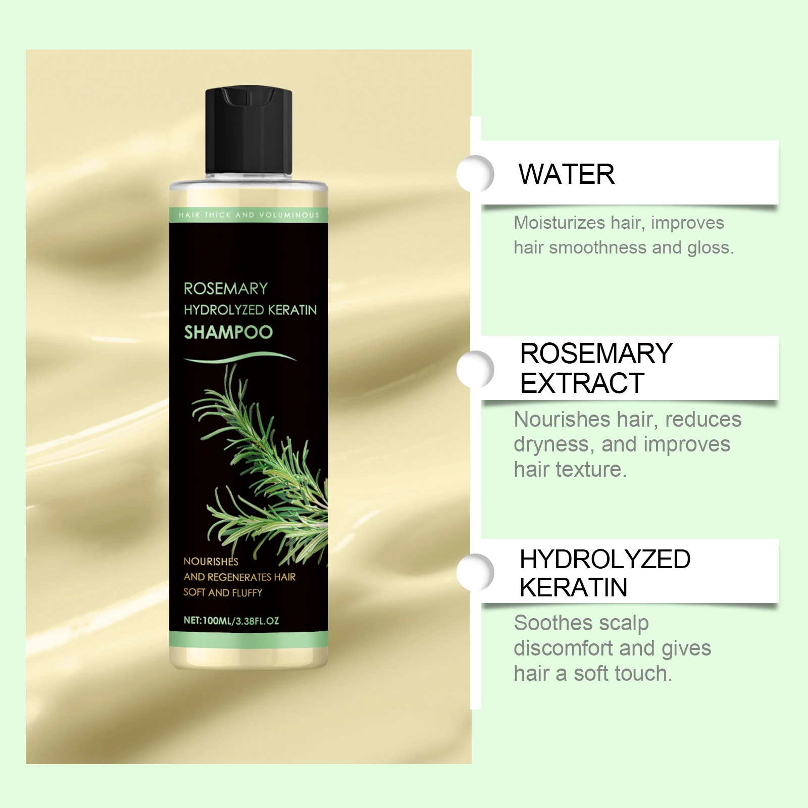 Rosemary Natural Shampoo Hair Thickness Loss Deep Nourishing Scalp Care Strengthen Repair Damaged Oil Control For Men Women 2