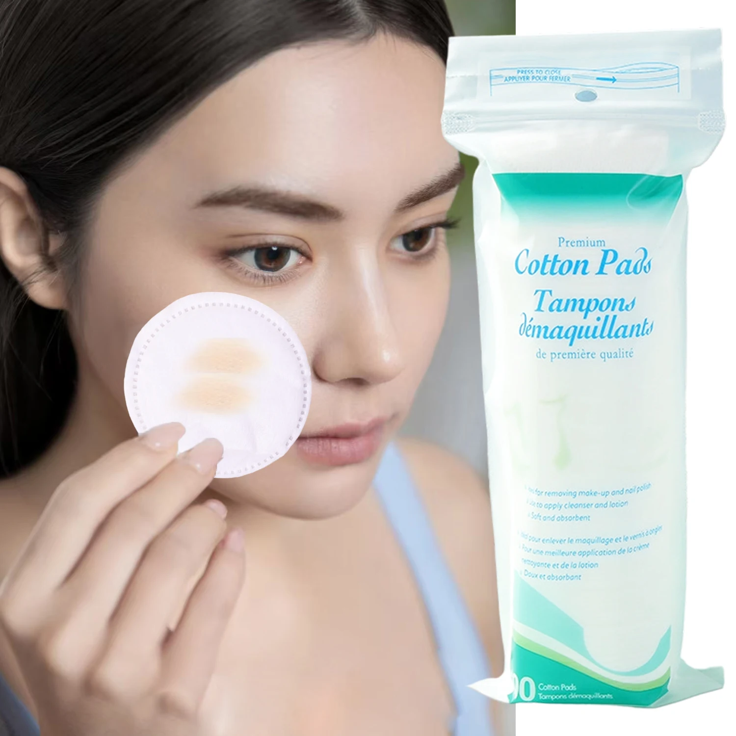 Disposable Soft Circular Makeup Remover Pads Doubles Sided Breathable Cotton Pads for Daily Facial Cleaning Nail Polish Remover 6