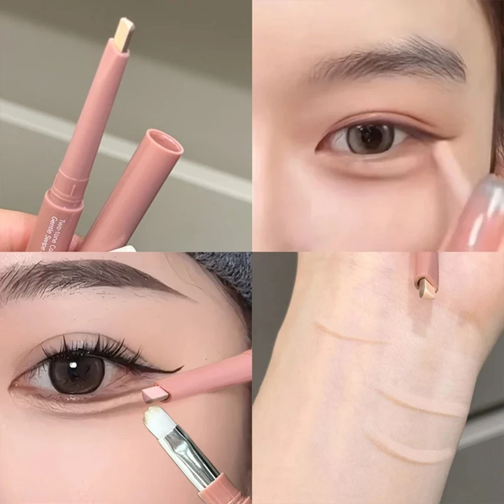 Bicolor Under Eye Pencil 2 In 1 Brightening Highlighter Nude Pink Shadow Stick Aegyo Sal Lying Silkworm Eeyshadow Lash Makeup 6