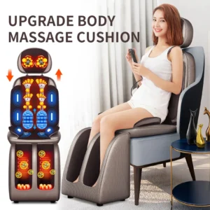 Upgrade Electric Full Body Massage Chair Neck Back Waist Leg Infrared Heating Vibration Kneading Shiatsu Cushion Seat Relaxation 1