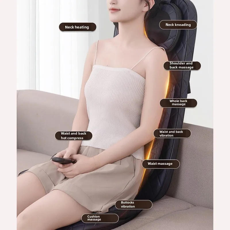 Full Body Massage Seat Cushion with Heat Vibration Warmer Back Massager for Chair Pad Kneading Christmas Gifts for Women Men 3